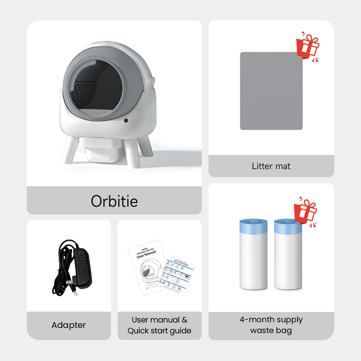 [Valentine's Day Sale] Els Pet Orbitie with Large Opening Self Cleaning Litter Box