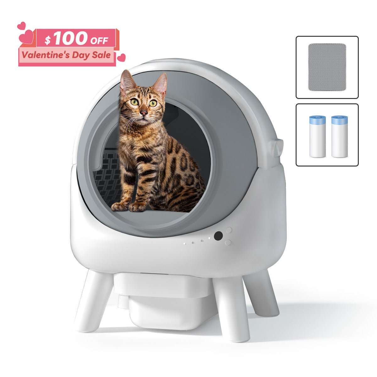 [Valentine's Day Sale] Els Pet Orbitie with Large Opening Self Cleaning Litter Box